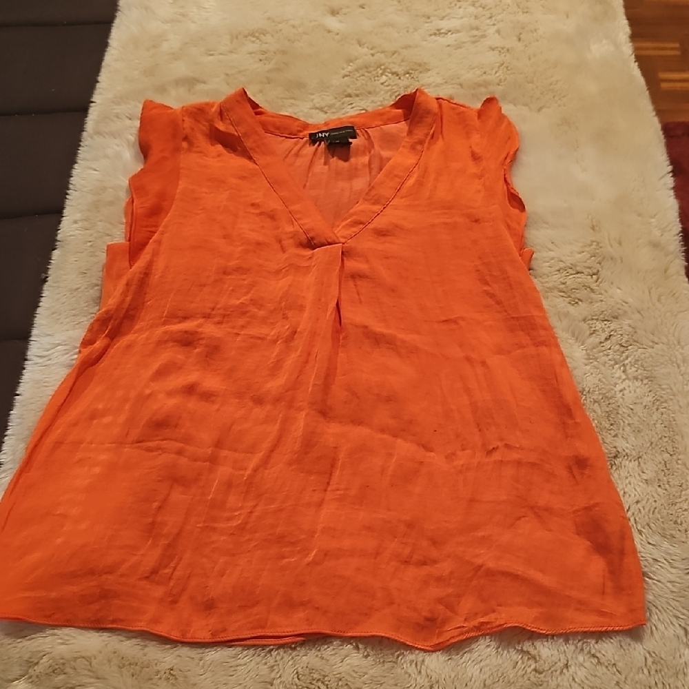 Orange V-Neck Women's Top